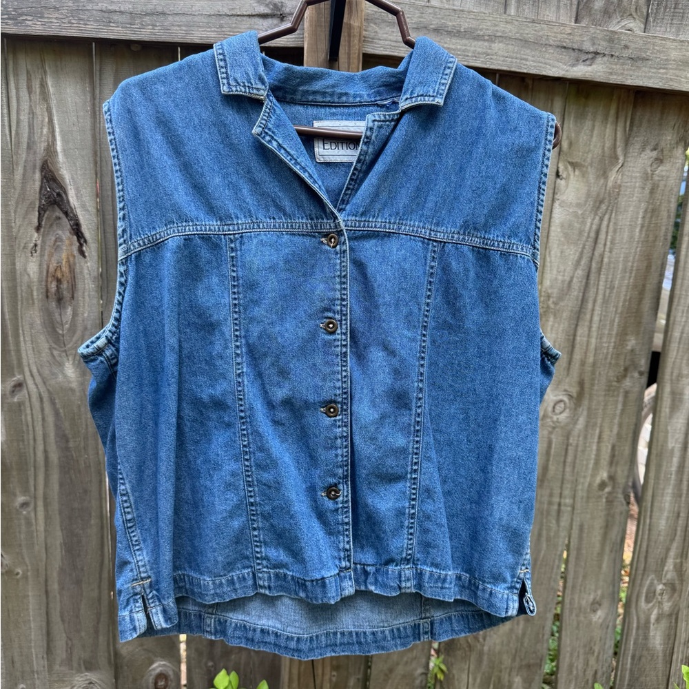 Basic Editions Blue Denim Button Down Shirt